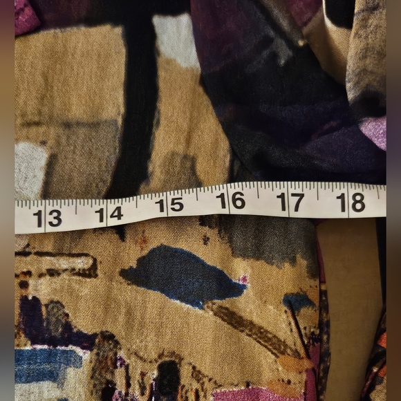 ANEA. A Women's Magenta Tan Black Waterfall Cardigan SIZE MEDIUM Pre-Owned - Picture 5 of 6